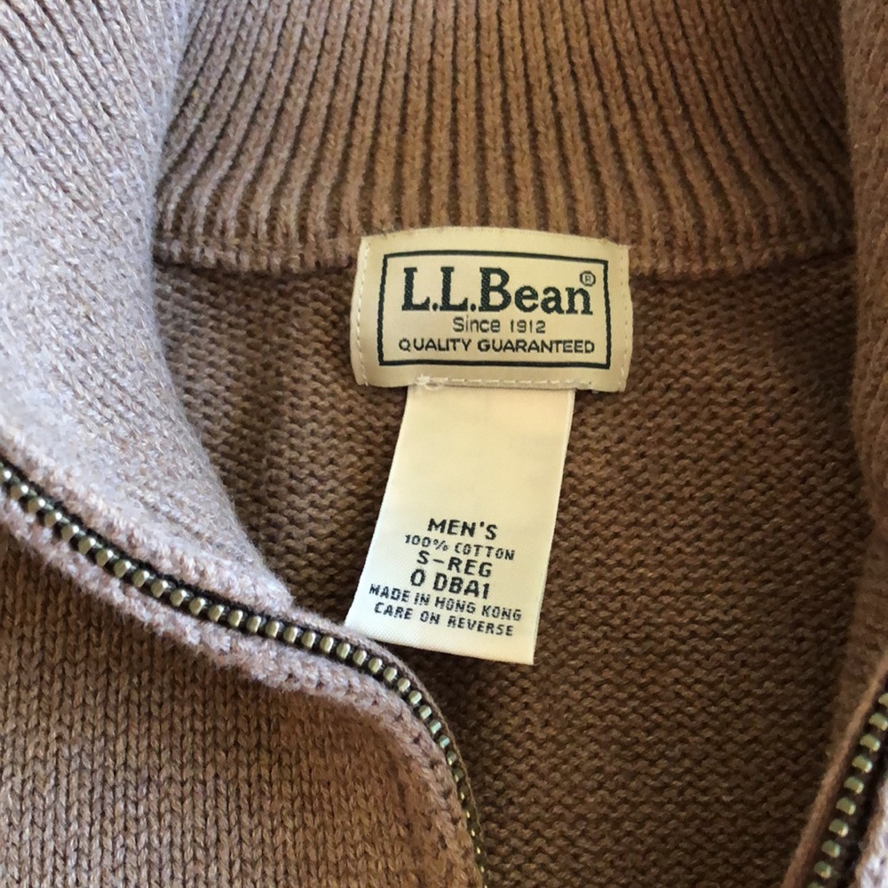 Men’s L.L. Bean brown zip Henley sweater - Picture 3 of 7